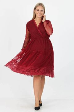 Picture of PLUS SIZE DRESS WITH SELF DESIGN CHIFFON